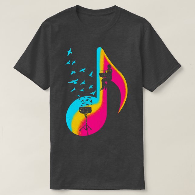 Music Snare Drum Player T-Shirt (Design Front)