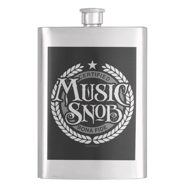 Music Snob - funny music lover Hip Flask (Front)