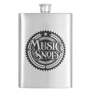 Music Snob - funny music lover Hip Flask