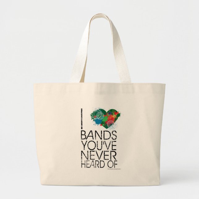 Music Snob Large Tote Bag (Front)