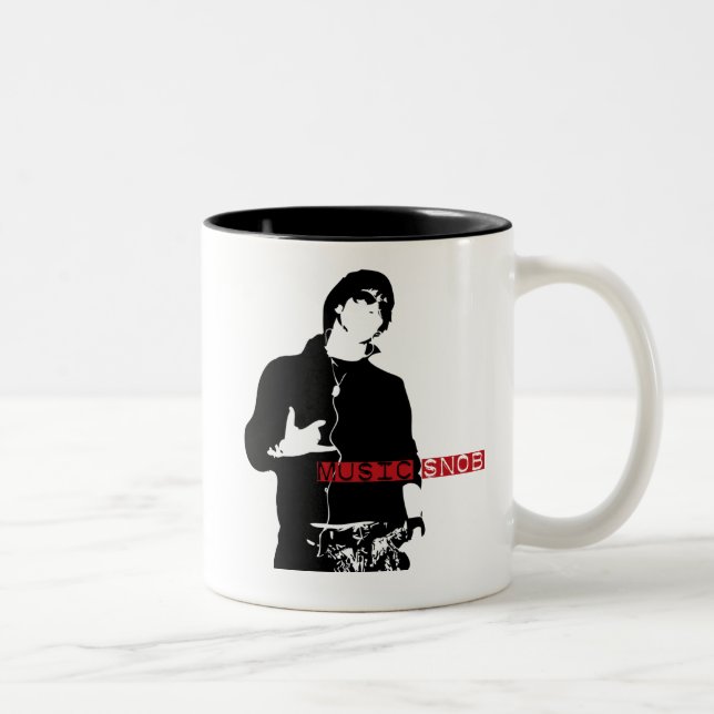 Music Snob Two-Tone Coffee Mug (Right)