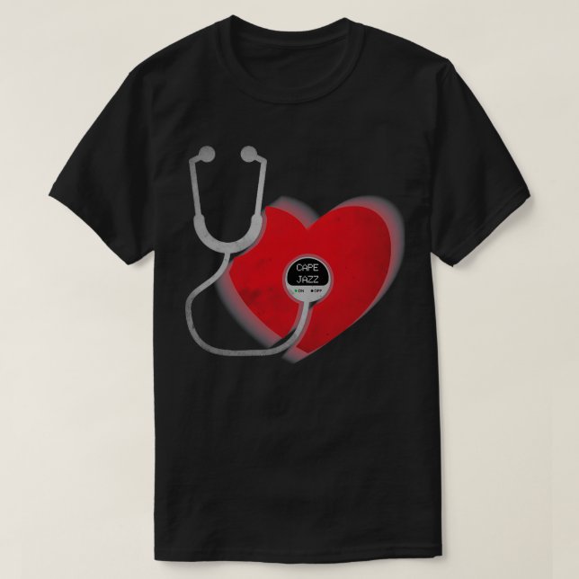 Music Songs Style Genre Heart Beating for Cape Jaz T-Shirt (Design Front)