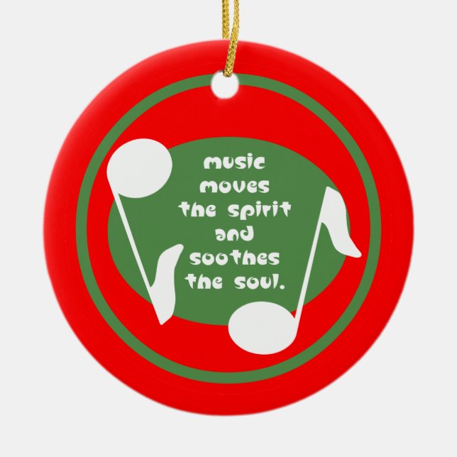 Music Soothes the Spirit Ceramic Tree Decoration (Front)