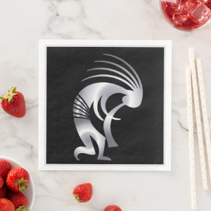 Music Southwestern Silver Kokopelli Napkins