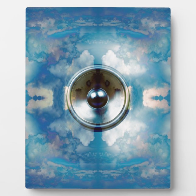 Music speaker and cloudy blue sky plaque (Front)