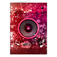 Music speaker and paint splatters