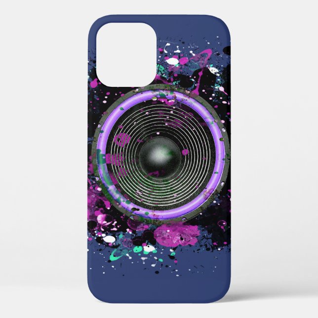 Music speaker and splattered paint Case-Mate iPhon iPhone Case (Back)