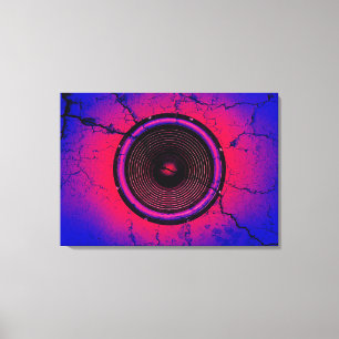 Music speaker on a cracked wall canvas print