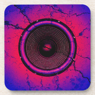 Music speaker on a cracked wall coaster