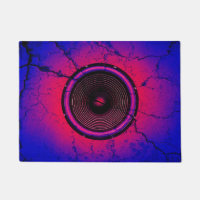 Music speaker on a cracked wall