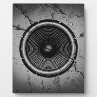 Music speaker on a cracked wall