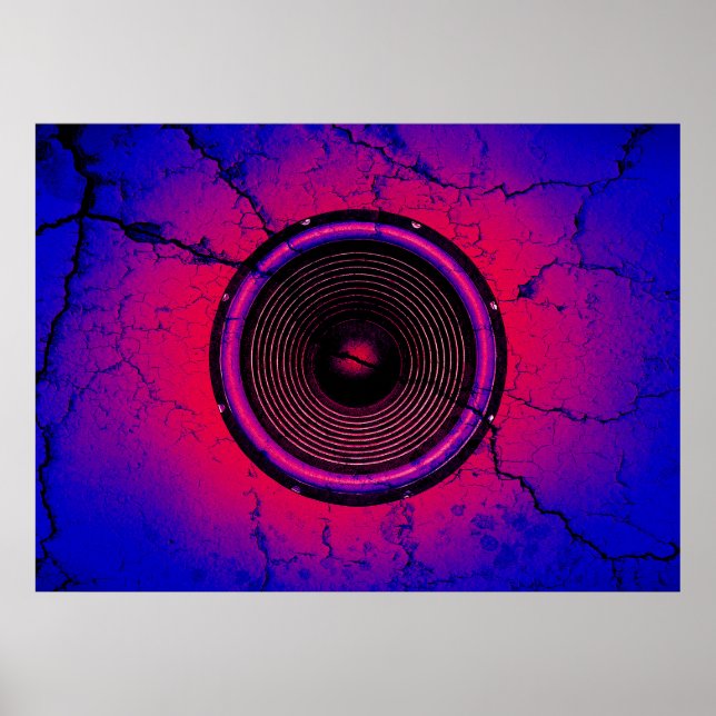 Music speaker on a cracked wall poster (Front)