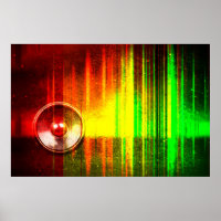 Music speaker with soundwaves