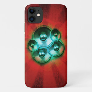 Music speakers and red sunburst Case-Mate iPhone case