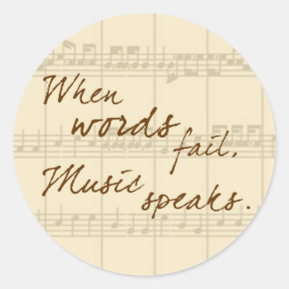 Music Speaks Classic Round Sticker