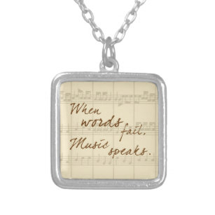 Music Speaks Silver Plated Necklace