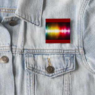 Music Spectrum Soundwave Vibrant Audio Visualizer  15 Cm Square Badge