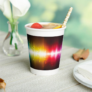 Music Spectrum Soundwave Vibrant Audio Visualizer  Paper Cups