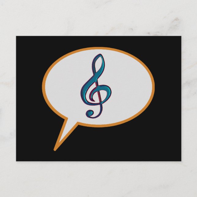 music speech balloon postcard (Front)