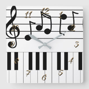 Music Square Wall Clock