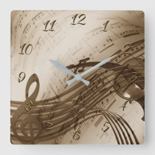 Music Square Wall Clock