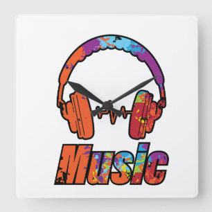Music Square Wall Clock