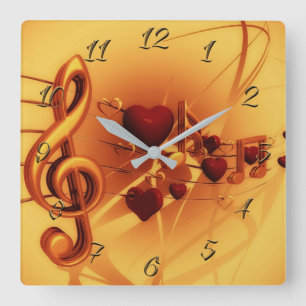 Music Square Wall Clock