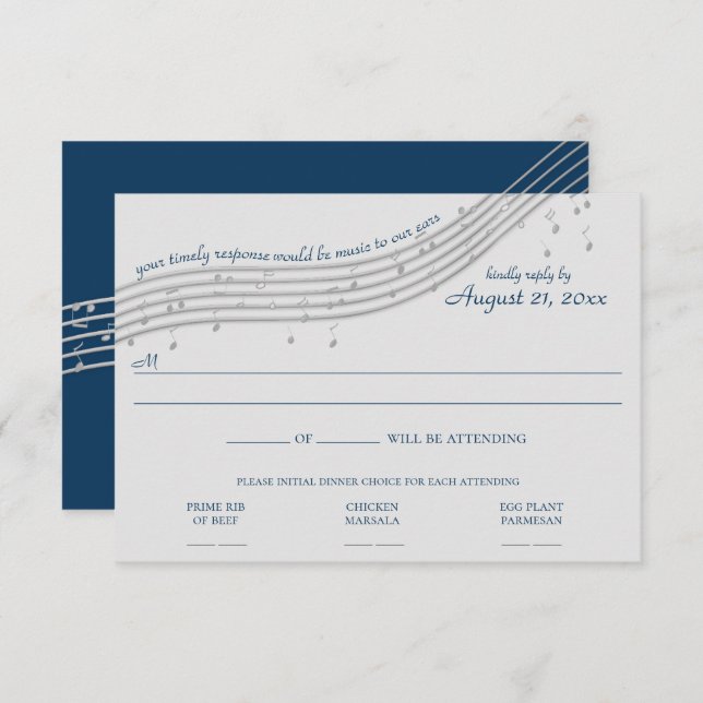 Music Star of David Mitzvah RSVP  Invitation (Front/Back)