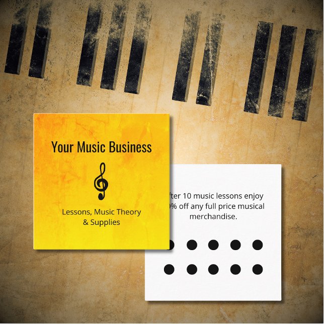 Music Store Gold Simple Treble Clef Discount  Loyalty Card (Creator Uploaded)