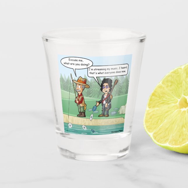 Music Streaming Funny Pun Shot Glass (Front)