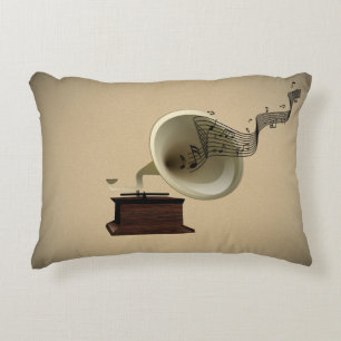 Music Streams from Gramophone Decorative Cushion