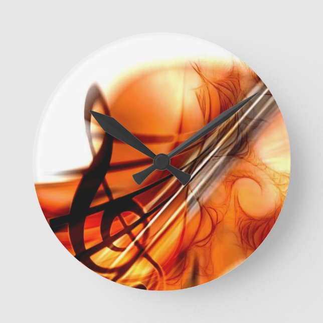 Music  Stringed Instruments Violin Destiny Dance Round Clock (Front)