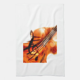 Music Stringed Instruments Violin Destiny Dance Tea Towel