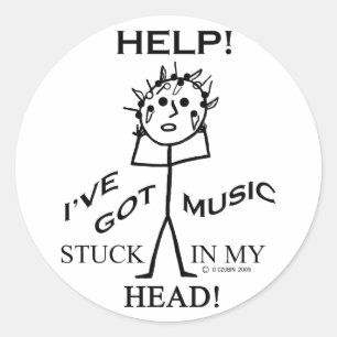 Music Stuck in My Head Classic Round Sticker