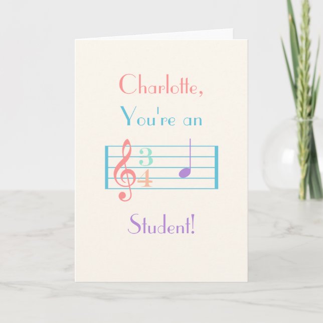 Music Student Folded Greeting Card (Front)