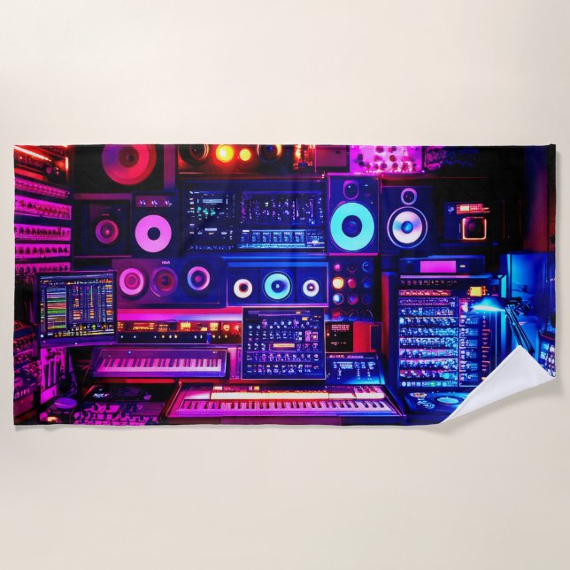 Music Studio Beach Towel (Front)