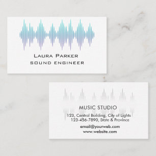 Music Studio Professional Sound Engineer Minimal B Business Card