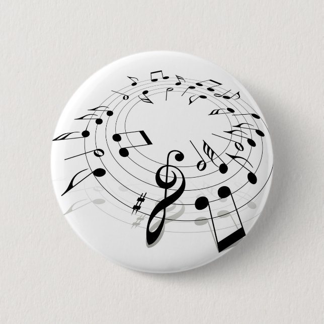 Music Swirl 6 Cm Round Badge (Front)