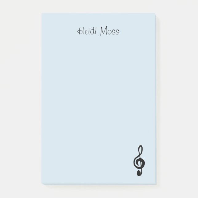 Music Symbol Treble Clef Blue  Post-it Notes (Front)
