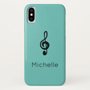 Music Symbol Treble Clef Teal Green Case-Mate iPhone Case