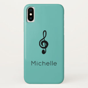 Music Symbol Treble Clef Teal Green Case-Mate iPhone Case