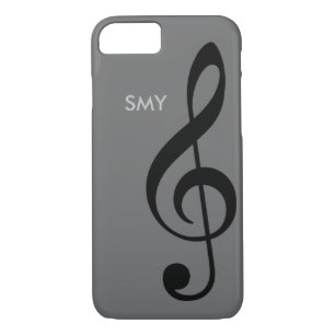 music symbol (treble clef) with custom initials Case-Mate iPhone case