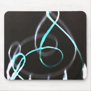 Music Symbol Treble Musician Turquoise Abstract Mouse Pad