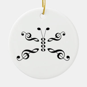 Music Symbols Butterfly Ceramic Tree Decoration