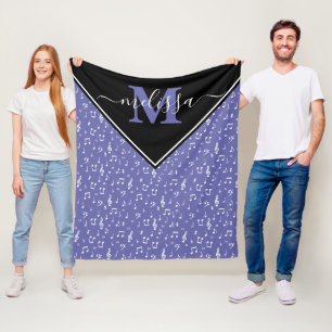 Music symbols personalised  fleece blanket