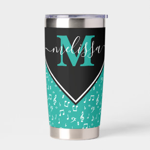 Music symbols personalised insulated tumbler