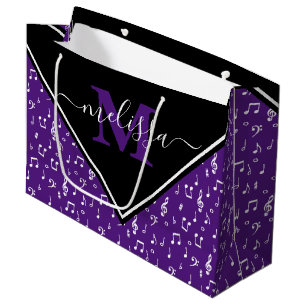 Music symbols personalised large gift bag