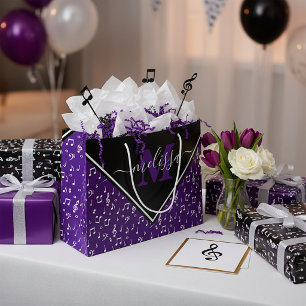 Music symbols personalised   large gift bag