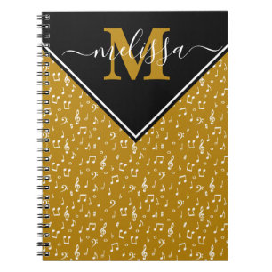 Music symbols personalised notebook