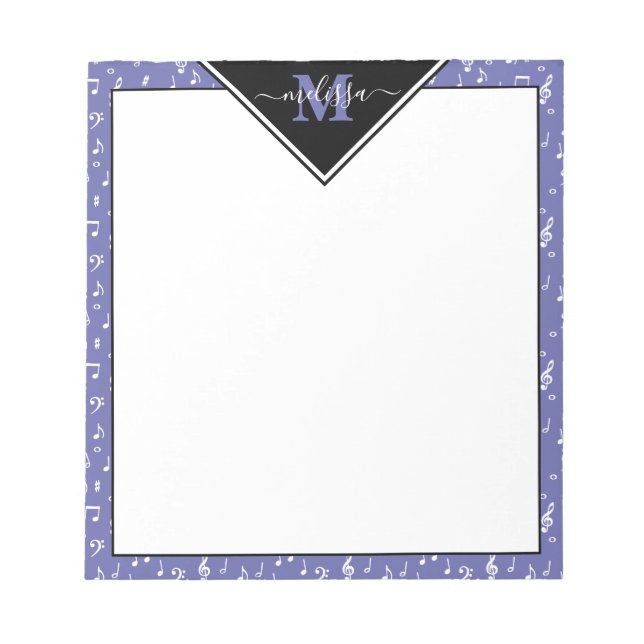 Music symbols personalised  notepad (Front)